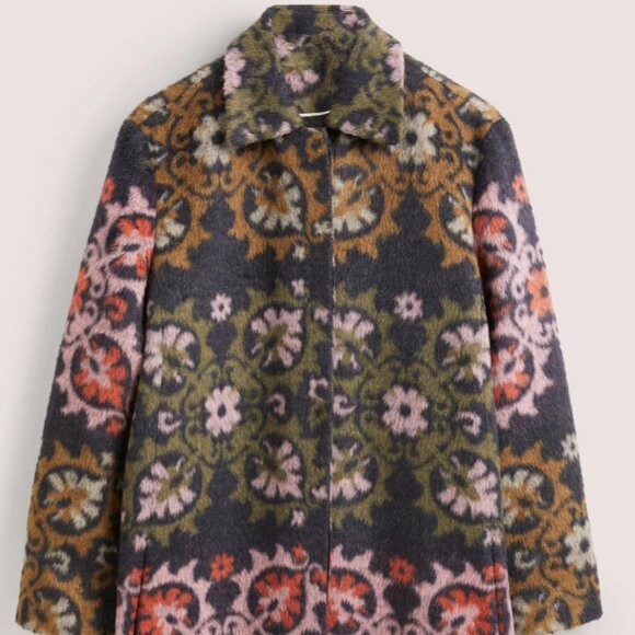 Boden Textured Wool Coat - Wow Jacquard, Size 6 - Picture 1 of 6